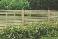 Forest Kyoto Slatted Top Fence Panels Natural Timber 6 X 4' Pack Of 6 -Outdoor Garden Shop 1495K A2