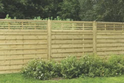Forest Kyoto Slatted Top Fence Panels Natural Timber 6 X 6' Pack Of 10 -Outdoor Garden Shop 1699K A2