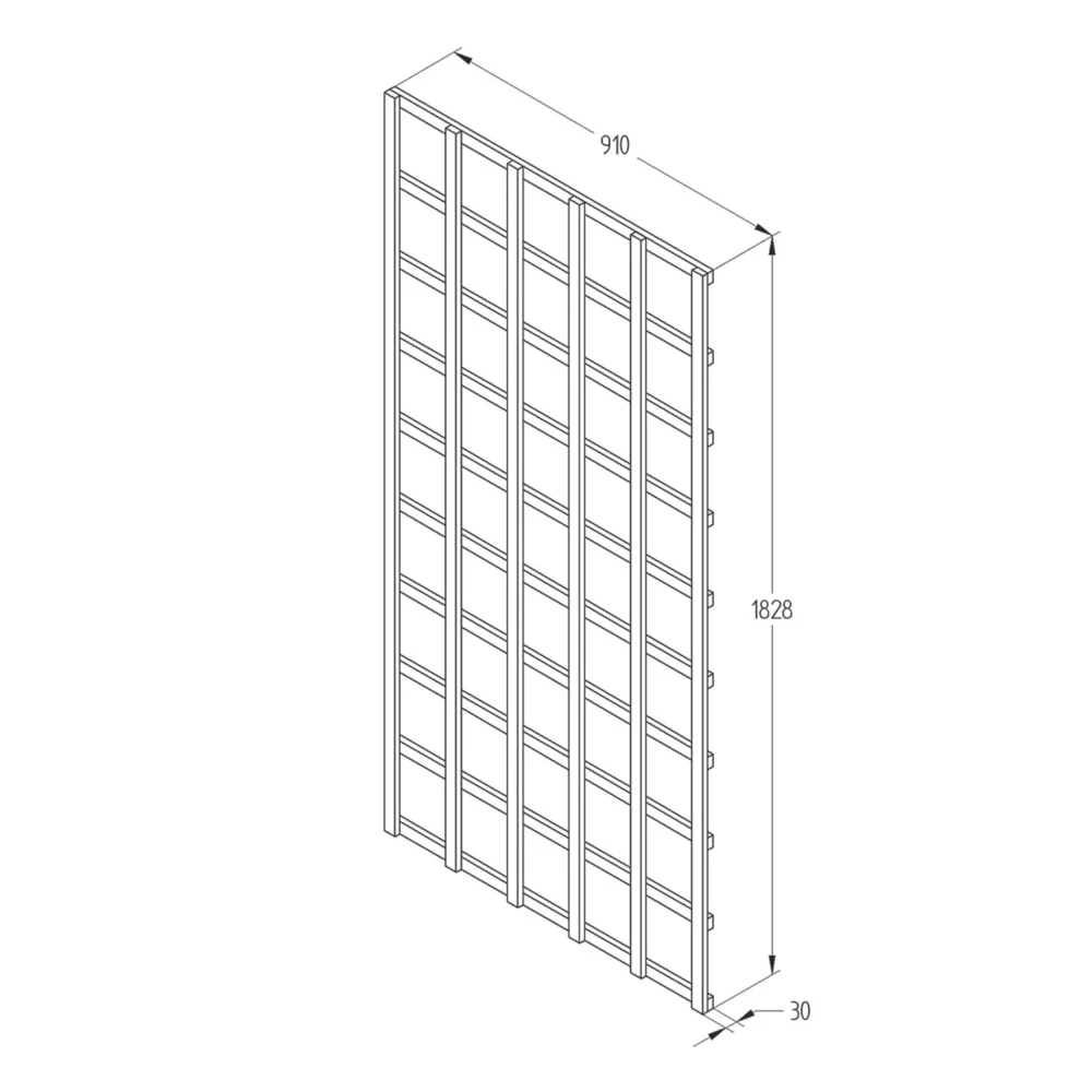 Forest Softwood Rectangular Trellis 3 X 6' 3 Pack 5 Forest Softwood Rectangular Trellis 3 X 6' 3 Pack - Image 3