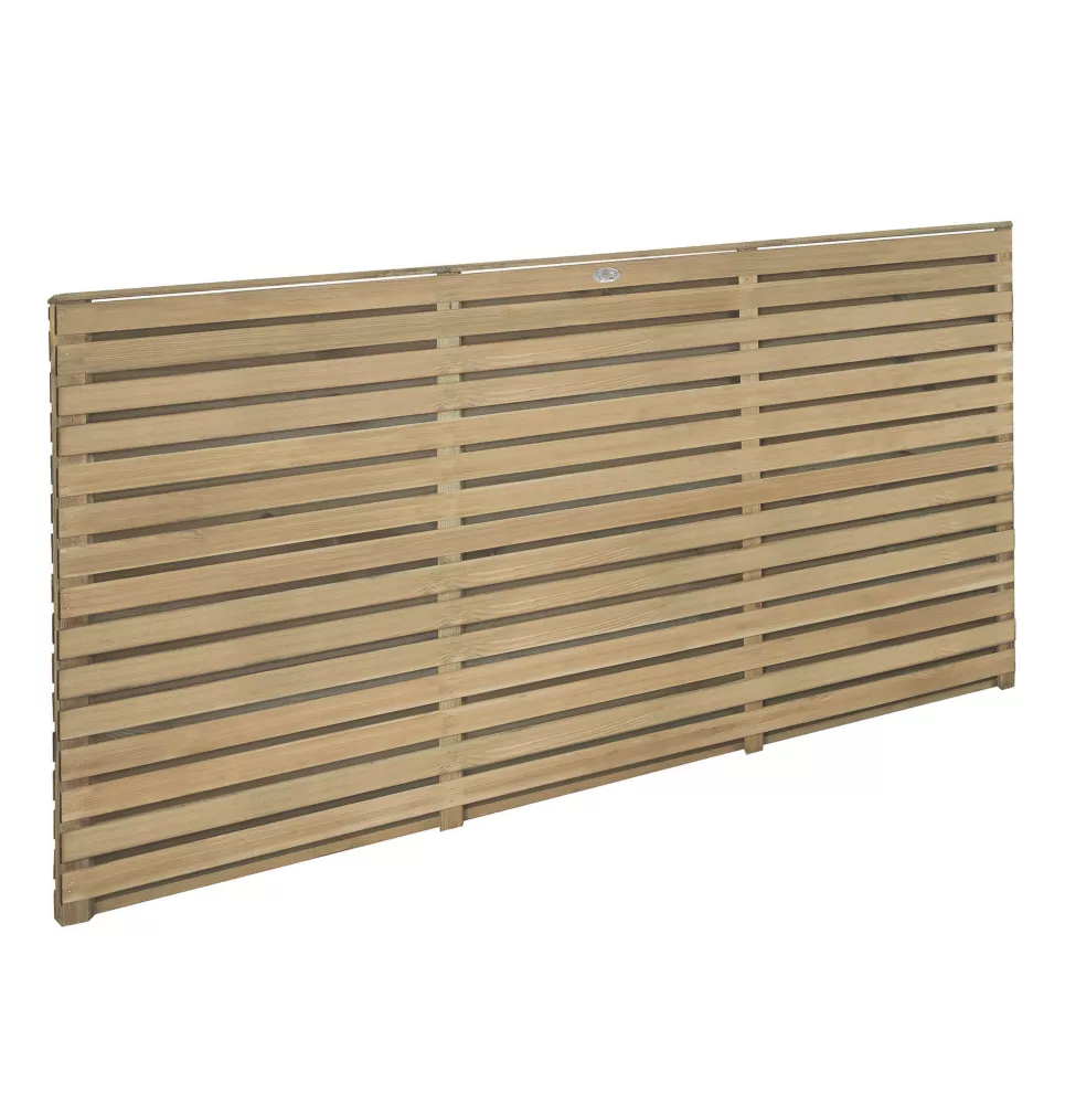 Forest Double-Slatted Fence Panels Natural Timber 6 X 3' Pack Of 5 4 Forest Double-Slatted Fence Panels Natural Timber 6 X 3' Pack Of 5 - Image 2
