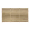 Forest Double-Slatted Fence Panels Natural Timber 6 X 3' Pack Of 5 -Outdoor Garden Shop 231JG P