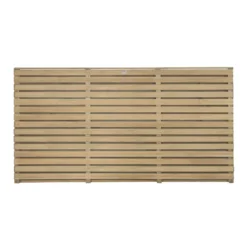 Forest Double-Slatted Fence Panels Natural Timber 6 X 3' Pack Of 5