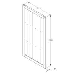 Forest Timber Gate 920 X 1820mm Natural Timber -Outdoor Garden Shop 263JG A3