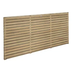 Forest Double-Slatted Fence Panels Natural Timber 6 X 3&apos; Pack Of 4 -Outdoor Garden Shop 283JG A1