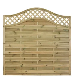 Forest Prague Lattice Curved Top Fence Panels Natural Timber 6 X 6&apos; Pack Of 8