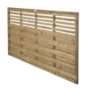 Forest Kyoto Slatted Top Fence Panels Natural Timber 6 X 4&apos; Pack Of 9 -Outdoor Garden Shop 3588K P