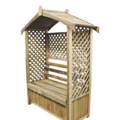 Forest Lyon 4' X 2' (Nominal) Apex Timber Arbour -Outdoor Garden Shop 4589X A3