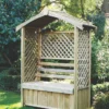 Forest Lyon 4' X 2' (Nominal) Apex Timber Arbour -Outdoor Garden Shop 4589X P