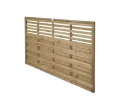 Forest Kyoto Slatted Top Fence Panels Natural Timber 6 X 4&apos; Pack Of 5