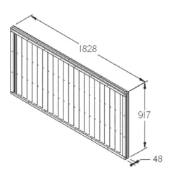 Forest Closeboard Fence Panels Golden Brown 6 X 3' Pack Of 4 -Outdoor Garden Shop 5445X A3
