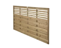 Forest Kyoto Slatted Top Fence Panels Natural Timber 6 X 4&apos; Pack Of 7