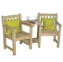 Forest Harvington Garden Love Seat Mixed Softwood 1.67 X 0.72 X 0.9m -Outdoor Garden Shop 5943X A4