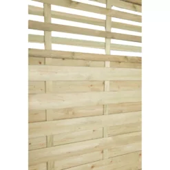 Forest Kyoto Slatted Top Fence Panels Natural Timber 6 X 6&apos; Pack Of 4 -Outdoor Garden Shop 6335K A2