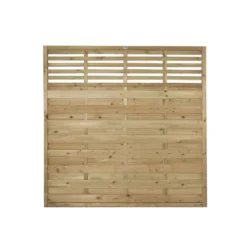 Forest Kyoto Slatted Top Fence Panels Natural Timber 6 X 6&apos; Pack Of 4