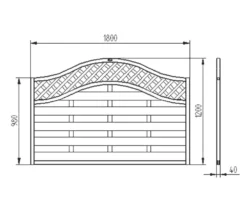 Forest Prague Lattice Curved Top Fence Panels Natural Timber 6 X 4' Pack Of 4 -Outdoor Garden Shop 6453K A3