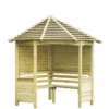 Forest Venetian 6&apos; 6" X 5&apos; (Nominal) Hexagonal Timber Arbour -Outdoor Garden Shop 6577F P