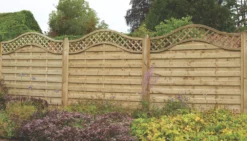 Forest Prague Lattice Curved Top Fence Panels Natural Timber 6 X 6&apos; Pack Of 3
