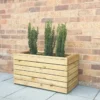 Forest Rectangular Double Linear Planter Natural Wood 800 X 400 X 440mm -Outdoor Garden Shop 6836X P
