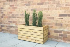 Forest Rectangular Double Linear Planter Natural Wood 800 X 400 X 440mm