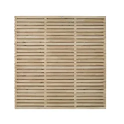 Forest Double-Slatted Fence Panels Natural Timber 6 X 6' Pack Of 3