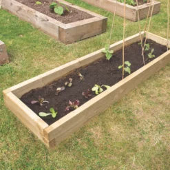 Forest Rectangular Raised Bed Natural Timber 1800 X 450 X 140mm -Outdoor Garden Shop 709KT A2