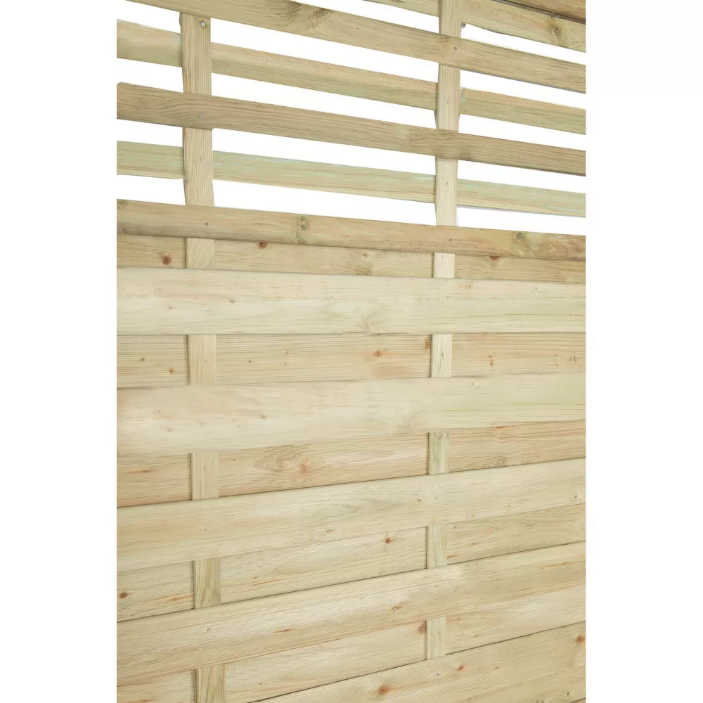 Forest Kyoto Slatted Top Fence Panels Natural Timber 6 X 6' Pack Of 3 4 Forest Kyoto Slatted Top Fence Panels Natural Timber 6 X 6' Pack Of 3 - Image 2