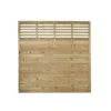 Forest Kyoto Slatted Top Fence Panels Natural Timber 6 X 6&apos; Pack Of 3 -Outdoor Garden Shop 7114K P