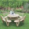 Forest Circular Garden Picnic Table With Seat Backs 2460 X 2460 X 820mm -Outdoor Garden Shop 7296X P