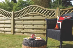 Forest Prague Lattice Curved Top Fence Panels Natural Timber 6 X 5&apos; Pack Of 7 -Outdoor Garden Shop 7504K A2