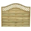 Forest Prague Lattice Curved Top Fence Panels Natural Timber 6 X 5&apos; Pack Of 7