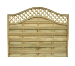Forest Prague Lattice Curved Top Fence Panels Natural Timber 6 X 5&apos; Pack Of 7