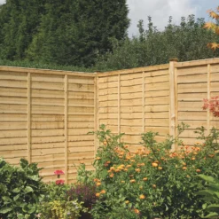 Rowlinson Vertical Board Feather Edge Fence Panels Natural Timber 1.8 X 1.8m Pack Of 3