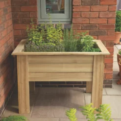 Forest Rectangular Garden Planter Natural Timber 1000 X 700 X 700mm -Outdoor Garden Shop 795KT A1