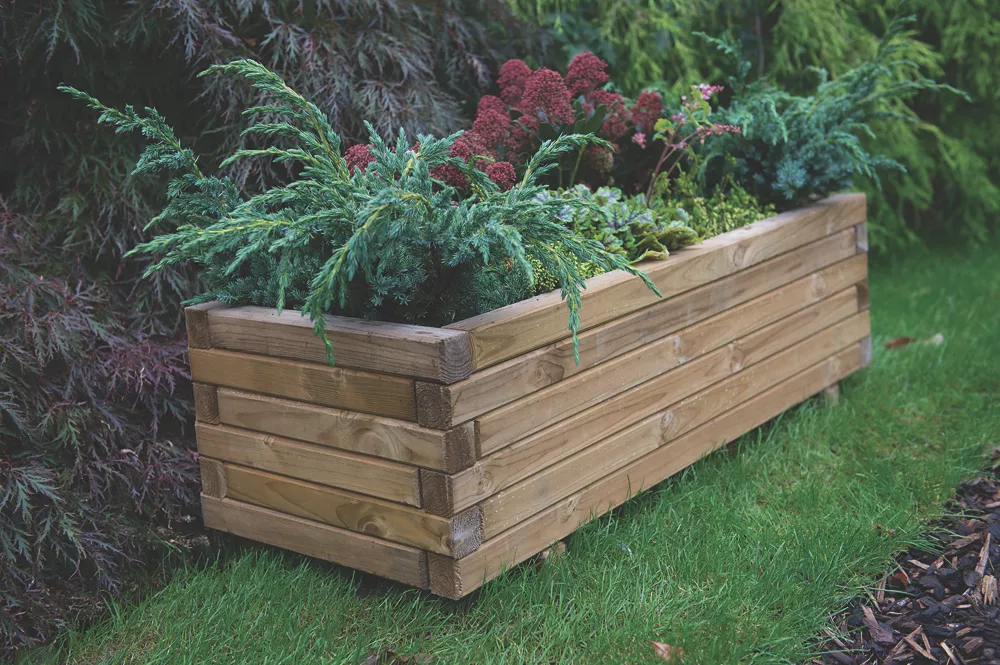 Forest Agen Rectangular Planter Natural Wood 320 X 400 X 1000mm 4 Forest Agen Rectangular Planter Natural Wood 320 X 400 X 1000mm - Image 2