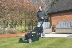 Webb RR17SP 43cm 140cc Self-Propelled Rotary Rear Roller Petrol Lawn Mower -Outdoor Garden Shop 825CF A7