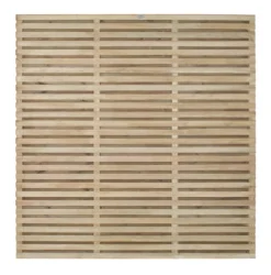 Forest VENHHM6PK4HD Double-Slatted Fence Panels Natural Timber 6 X 6' Pack Of 4
