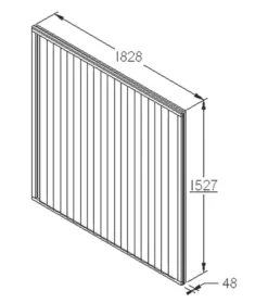 Forest Closeboard Fence Panels Golden Brown 6 X 5' Pack Of 9 -Outdoor Garden Shop 8670X A3