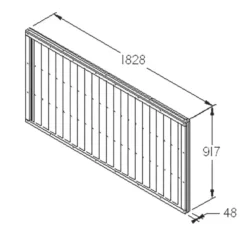 Forest Closeboard Fence Panels Golden Brown 6 X 3' Pack Of 3 -Outdoor Garden Shop 8738X A3