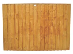 Forest Feather Edge Fence Panels Golden Brown 6 X 3' Pack Of 4