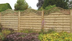 Forest Prague Lattice Curved Top Fence Panels Natural Timber 6 X 6' Pack Of 6 -Outdoor Garden Shop 90876 A3