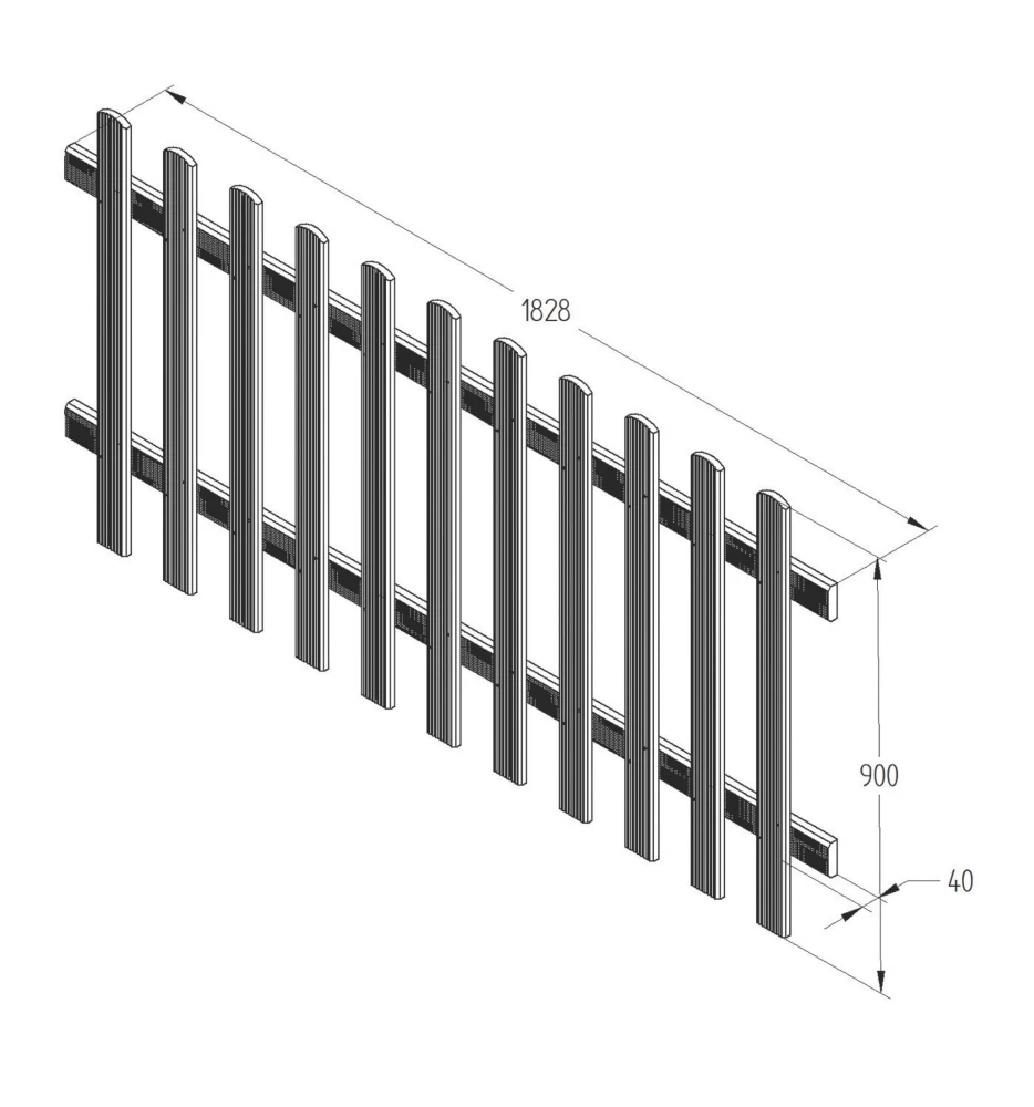 Forest Ultima Picket Fence Panel Natural Timber X Pack Of 5 6 Forest Ultima Picket Fence Panel Natural Timber X Pack Of 5 - Image 4