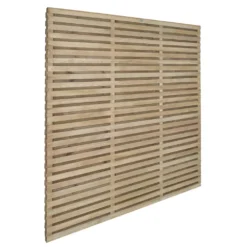 Forest VENHHM6PK5HD Double-Slatted Fence Panels Natural Timber 6 X 6' Pack Of 5 7 Forest VENHHM6PK5HD Double-Slatted Fence Panels Natural Timber 6 X 6' Pack Of 5 -Outdoor Garden Shop 956JG A1