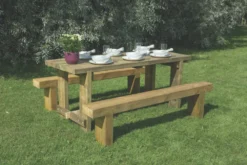 Forest Sleeper Garden Table With 2 Benches 1800 X 700 X 750mm -Outdoor Garden Shop 9660F A2