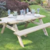 Forest Large Rectangular Garden Picnic Table 1770 X 1530 X 770mm -Outdoor Garden Shop 9831X P
