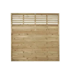 Forest Kyoto Slatted Top Fence Panels Natural Timber 6 X 6&apos; Pack Of 9