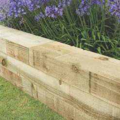 Forest Landscaping Sleepers Natural Timber 2.4m 4 Pack