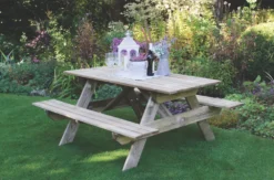 Forest Small Rectangular Garden Picnic Table 1500 X 1500 X 700mm